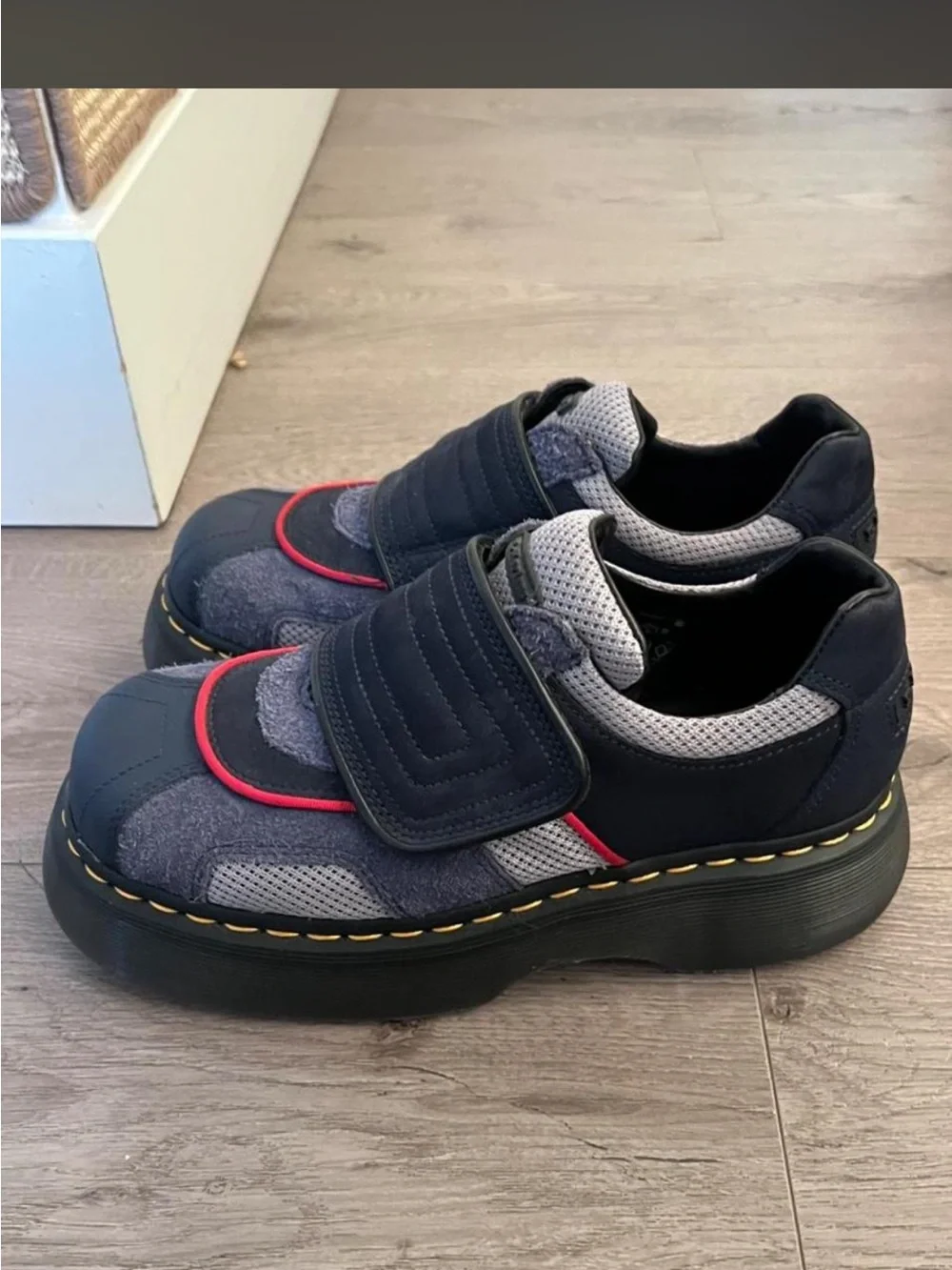 Dr. Martens buzz limited edition red and blue Velcro Strap shoes